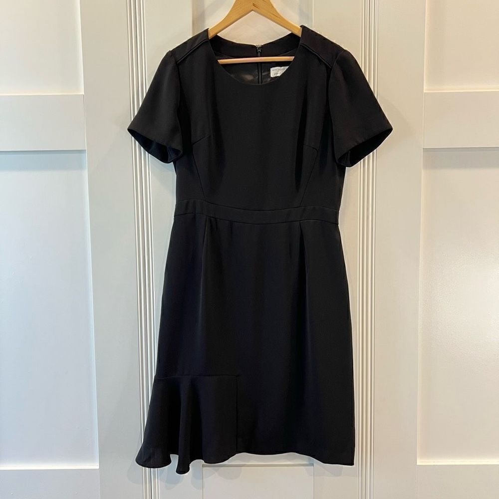 Anne Valerie Hash Women’s EU 42 US 8 Black Deconstructed Midi Dress Zipper